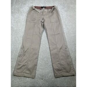 Old Navy Womens Size 6 Y2K Brown Cargo‎ Pants Roll Tab Gorp Hiking Crunch